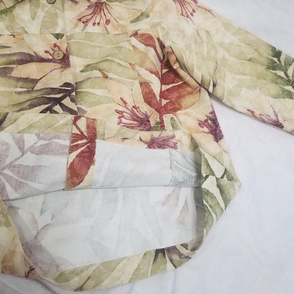 Coldwater Creek Tropical Womens M Cotton Button up Long Sleeve Jacket - Picture 8 of 12